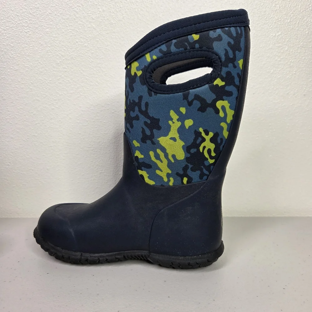 Bogs K YORK NEO CAMO Kids Blue and Green Camouflage Rain Snow Boots
